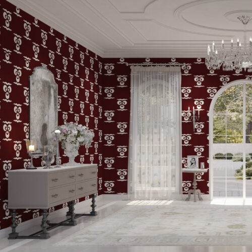 Chintamani | Gauze | Burgundy