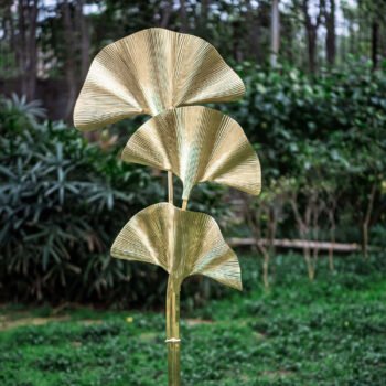 GINKGO LEAF-  ALUMINIUM FINISH FLOOR LAMP