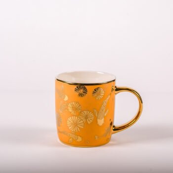KOI - MUGS WITH GOLD ACCENT - SET OF 2 -Beige