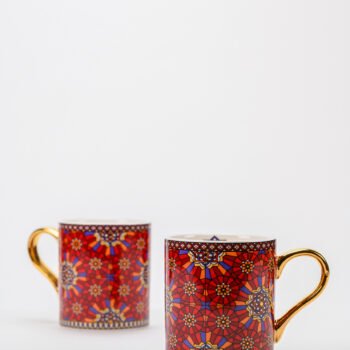 FEZ - MUGS WITH GOLD ACCENT - SET OF 2