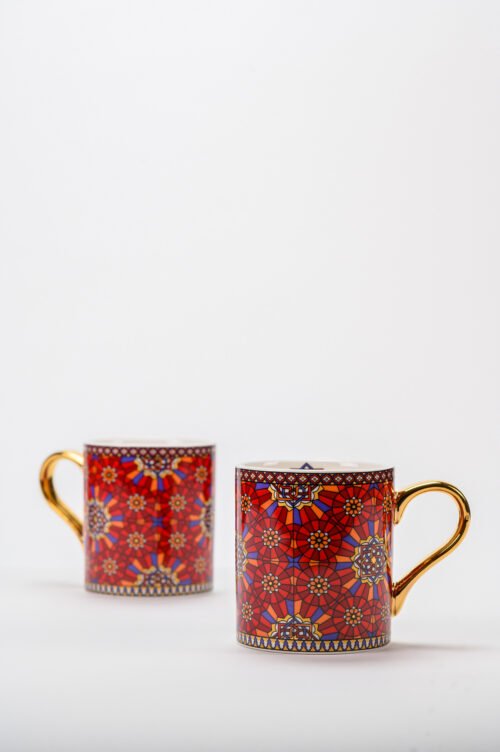 FEZ - MUGS WITH GOLD ACCENT - SET OF 2