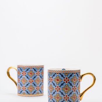 TANGIER - MUGS WITH GOLD ACCENT - SET OF 2