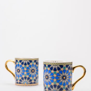 MOROCCO -  MUGS WITH GOLD ACCENT - SET OF 2