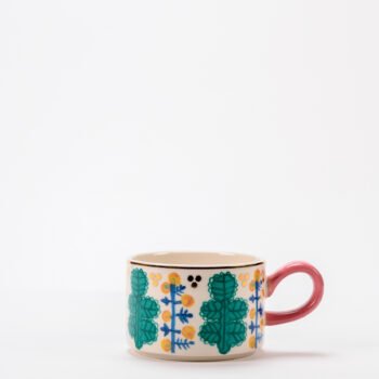 MONKEY BUSINESS - TEA FOR TWO CUP & TEA POT WITH GOLD ACCENT - SET OF 4