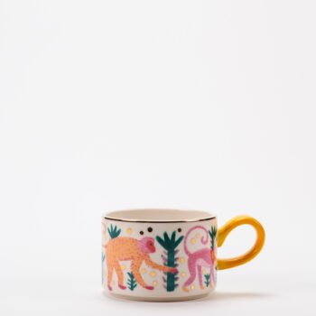 MONKEY BUSINESS - TEA FOR TWO CUP & TEA POT WITH GOLD ACCENT - SET OF 4