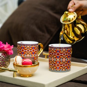 MARRAKESH - MUGS WITH GOLD ACCENT - SET OF 2