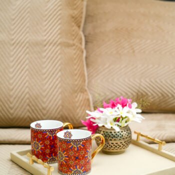 FEZ - MUGS WITH GOLD ACCENT - SET OF 2